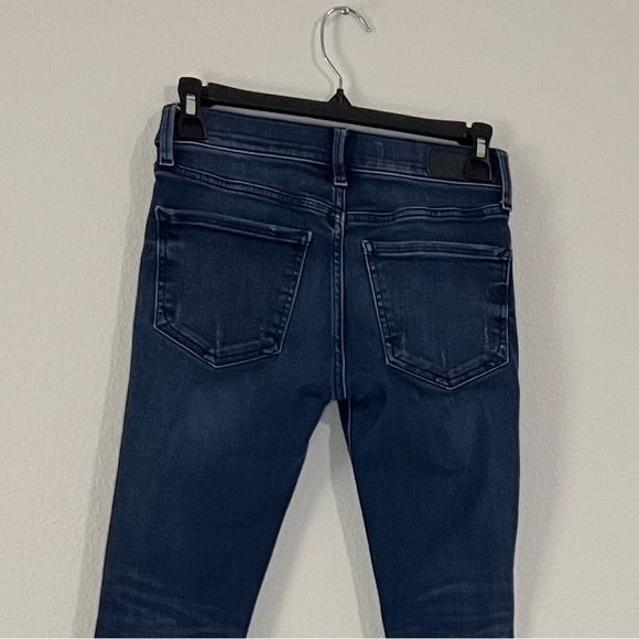 Express Mid Rise Ankle Legging Stretchy Jeans, Size 00S/00C, Blue, Pre-owned - Picture 6 of 8